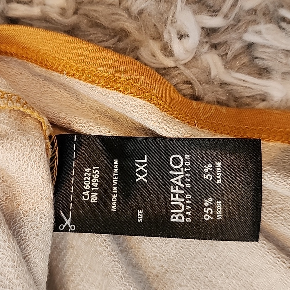 Buffalo David Bitton Brand New Super Soft Lightweight French Terry Sleeve Top - Picture 10 of 10